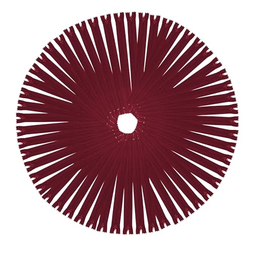 Image of Mandala Crafts 85 PCs Burgundy Assorted Lengths Nylon Zippers for Sewing