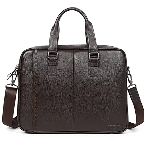 Briefcase Genuine Leather Shoulder Laptop Bag Office Bag for Men Briefcases Cow Leather Big Handbag Business