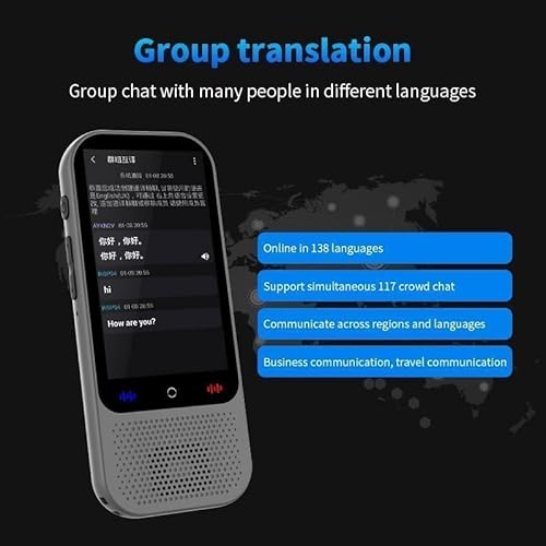 Duckdik Indiana Sprachübersetzer – KI Übersetzungsgerät ohne Internet, Sofort-Simultanübersetzer 18 Sprachen Offline, 142 Online, Bidirektionaler Übersetzer Reise Business