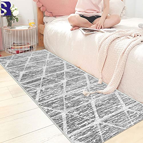 Tinyboy-hbq Carpet Runners for Hallways Non Slip Washable Runner Rugs Long Soft Kitchen runner Grey Hallway Hall Runners for Bedroom Hallways Living Room Kitchen (Ivory/Grey - Image 3