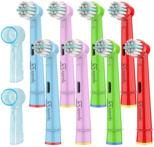 Kids Toothbrush Heads with 2 Head Covers - Oral B Compatible Children Toothbrush Replacement Extra Soft Bristle Pack 8pcs