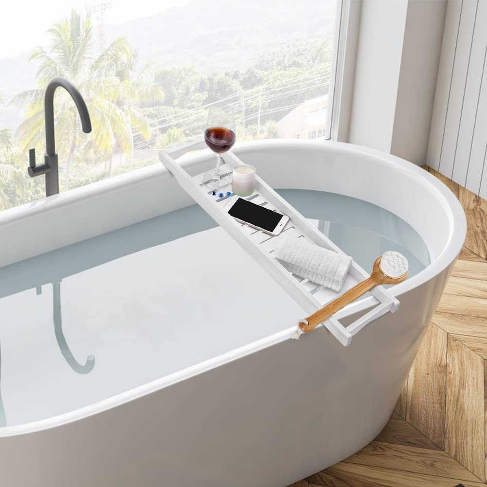 Mensola Organizer Per Vasca Da Bagno Con Fori Di Drenaggio - Accessorio Doccia Universale