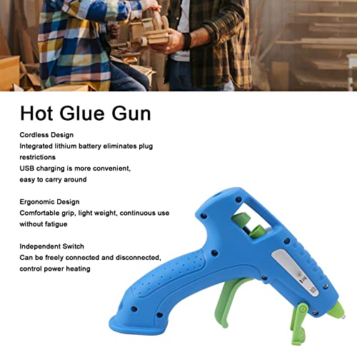 Mini Pistola de Cola Quente Sem Fio Recarregável USB Aquecimento Rápido para Crianças