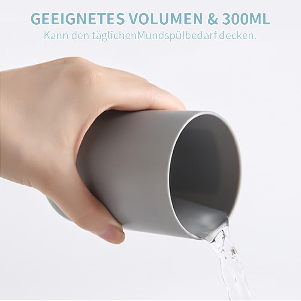 Dreamil Zestaw 3 kubków na szczoteczki do zębów, 300 ml, kubki na szczoteczki do zębów z tworzywa sztucznego przeznaczonego do kontaktu z żywnością, kubki łazienkowe do elektrycznych i normalnych