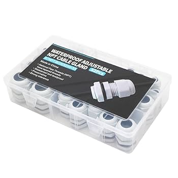 Uxcell 15Pcs PG9 Nylon Cable Glands, Waterproof Cord Grip Connector