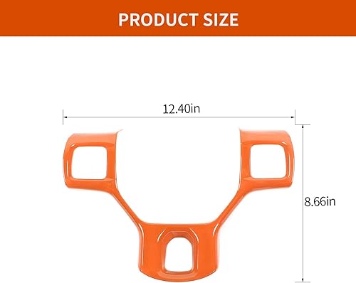 Miniatura 7 de Hoolcar Cubierta interior del volante ABS Trim para Dodge RAM 1500 2010-2017, fibra de carbono roja