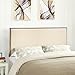 Modway Region Queen Nailhead Upholstered Linen Headboard in Ivory