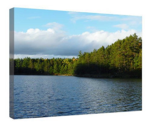 Toile encadrée bois d'art moderne Lac de nuages d'été haut de gamme