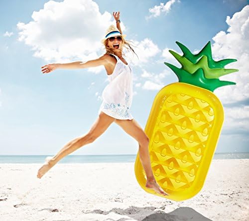 Onnetila Giant Pineapple Pool Float Pool Party Float Raft Summer Outdoor Swimming Pool Inflatable Floatie Lounge Pool Toys for Adults & Kids Pool Loungers