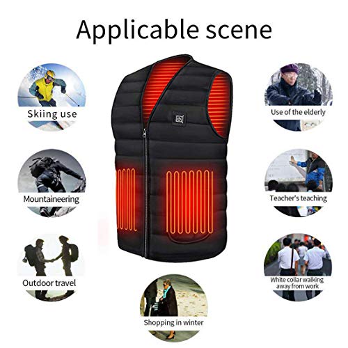Ropa invierno esquí y camping con abrigo chaleco térmico mujer USB 6