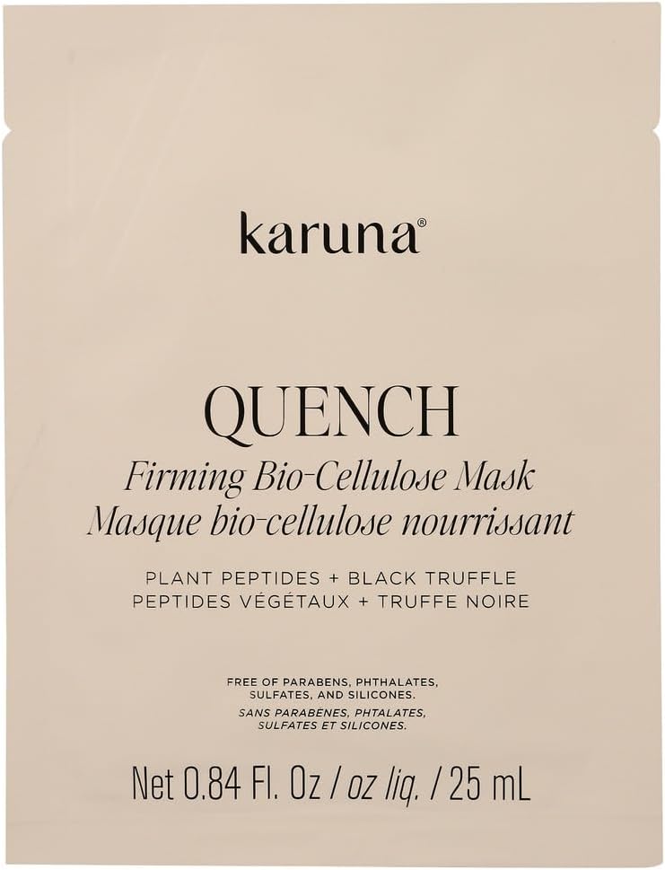 Skin - QUENCH Biocellulose Facial Mask for Dry, Dull Skin, Cooling & Rejuvenating Facial Skin Care Products, Hydrating Face Masks with Black Truffle, Sheet Mask for Fine Lines & Wrinkles, 0.74