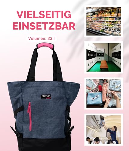 Punta Einkaufstrolley 33L Graublau Praktischer Einkaufstrolley mit Skater-Rollen