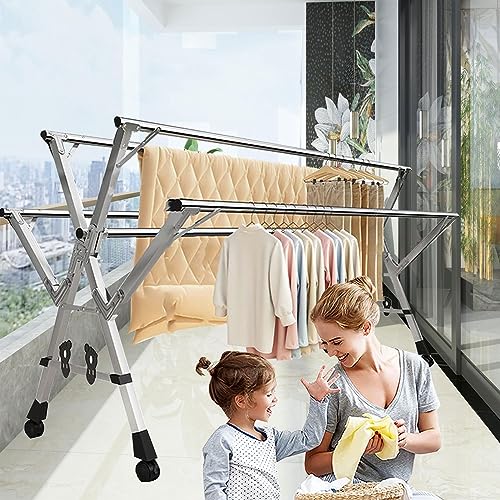 Séchoir à linge de sol compact en inox pour étendre de grands draps - 3