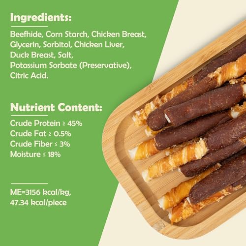 Image of MON2SUN Dog Treats, 5 Inch, Double Flavor Chicken & Liver Rawhide Sticks | 30 Count Pack, Double Flavor, Teeth Cleaning, Long-Lasting Chew, High-protein and Low-fat, Suitable for Small Dog
