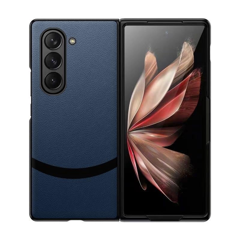 Custodia for Samsung Galaxy Z Fold 6, Custodia Patchwork Color con Fotocamera Protettiva in Pelle Ultra-Sottile Antiurto(Marrone)
