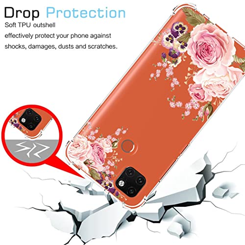 Yerebel Case For Xiaomi Redmi 9C/Redmi 10A/Redmi 9 Activ Cute Case, Clear Flexible Bumper Tpu Soft Rubber Silicone Cover Phone Case For Xiaomi Redmi 9C (Roseflower) #TOP6