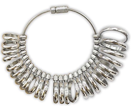 JEWEL TOOL 25-Piece Finger Gauge | 13 mm - 25 mm Diameter in Half Steps | Stainless Steel 