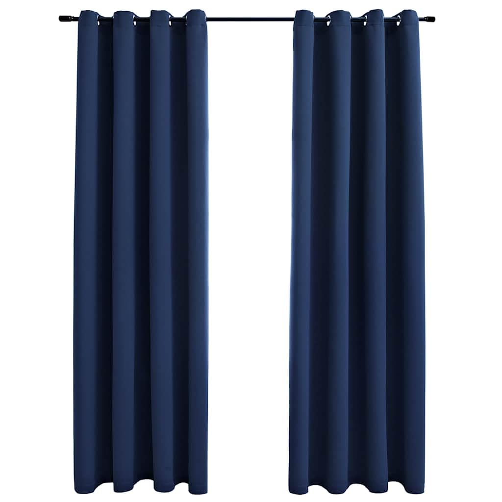 Rideaux occultants de qualité supérieure bleu 140x245 cm polyester