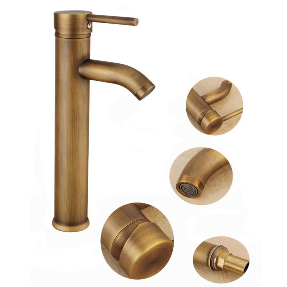 Rubinetto Bagno Lavabo, Miscelatore Lavabo Monocomando, Stile Vintage Ottone Rubinetto Bagno, Per Acqua Calda E Fredda Disponibile, Valvola In Ceramica, Per Bagno o Avabo Bagno, Bronzo