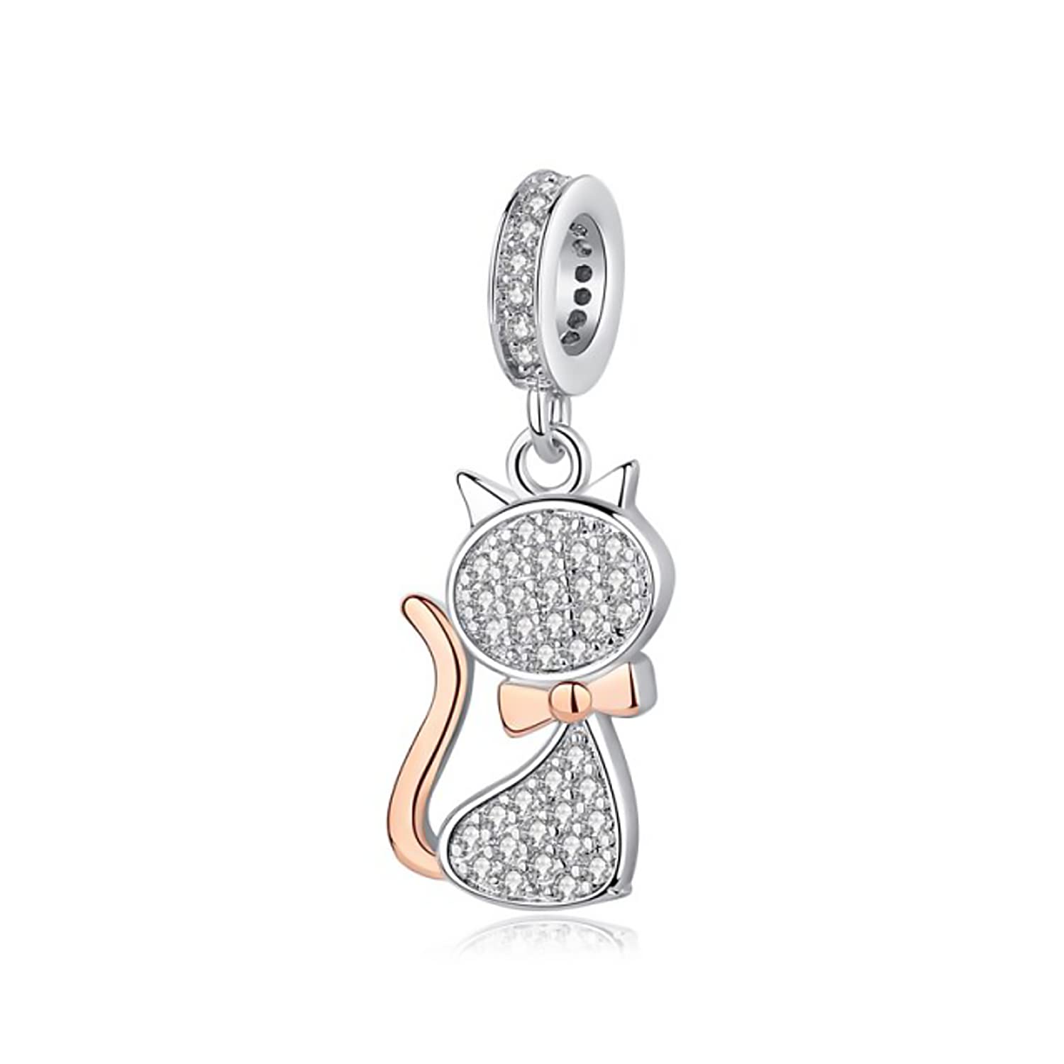 Charm Animaletti Bulldog Coniglio Elefante Gatto Gufo Coccinella Ape Delfino Fenicottero Orso Volpe Scoiattolo Compatibile Tutte Marche Pendente Ciondolo Bead Argento