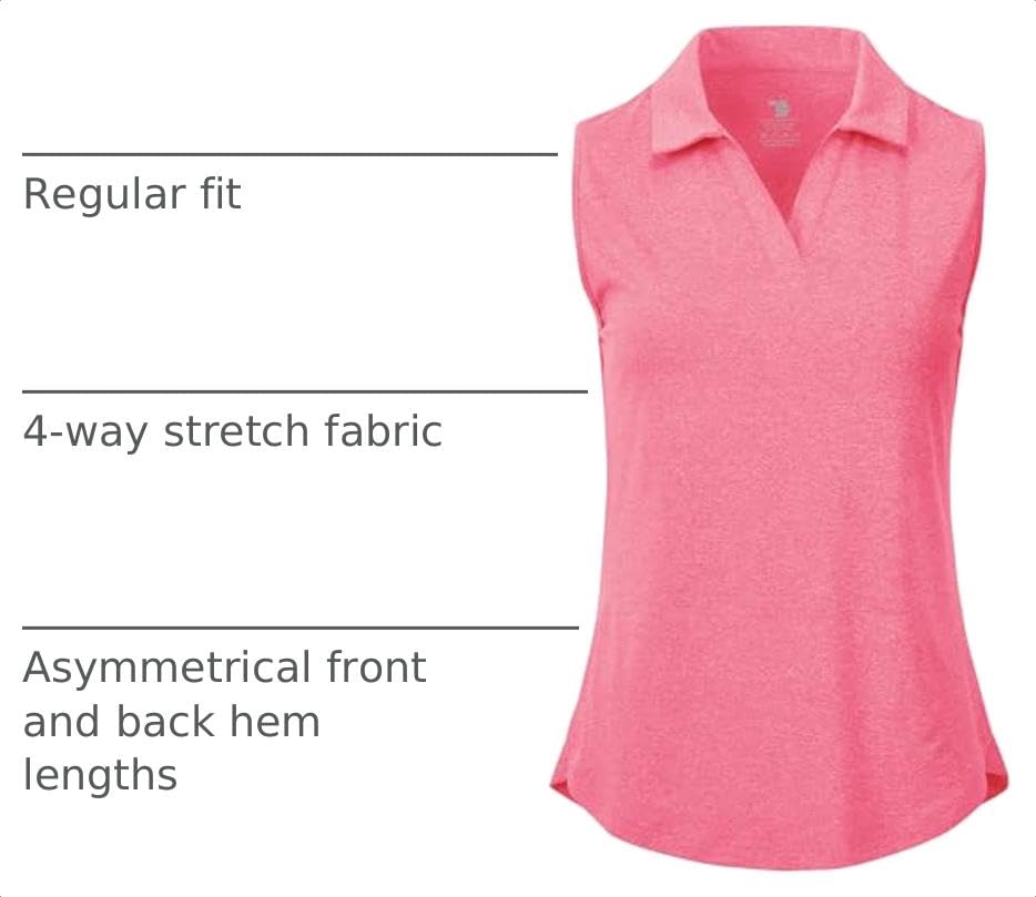 Image of BGOWATU Women's Sleeveless Golf Polo Shirts Collared V Neck Tennis Tank Tops UPF 50+ Quick Dry Lightweight