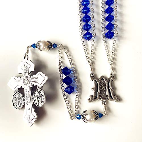 elegantmedical Ladder to Heaven Crystal & AAA10MM Pearl Beads Catholic Rosary Cross Pardon crucifix Necklace Ladies gift4