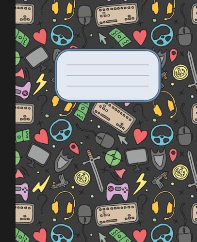 Black Gamepad Composition Notebook: Sleek Gamer Journal for Teens & Adults | College Ruled, 120 Cream Pages | Gaming Themed School Supplies & Gift: ... School Notes, Journaling & Game Strategies image 2