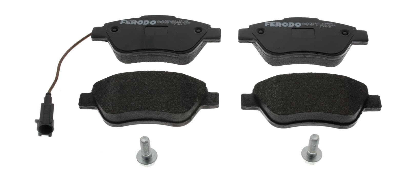 FERODO Kit pastiglie freni Anteriore Con contatto segnalazione usura con accessori FDB1466 Compatibilità con FIAT 500 312 PANDA 169 GRANDE PUNTO 199 BRAVO II 198 PUNTO EVO 199 Doblo Cargo 223