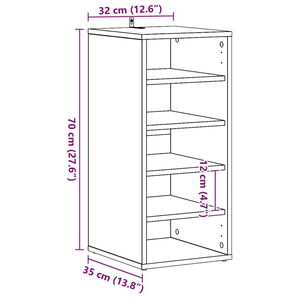 Set di 2 scarpiere nere effetto rovere, 32 x 35 x 70 cm, in legno, 10 scomparti, per riporre scarpe in corridoio, corridoio e camera da letto