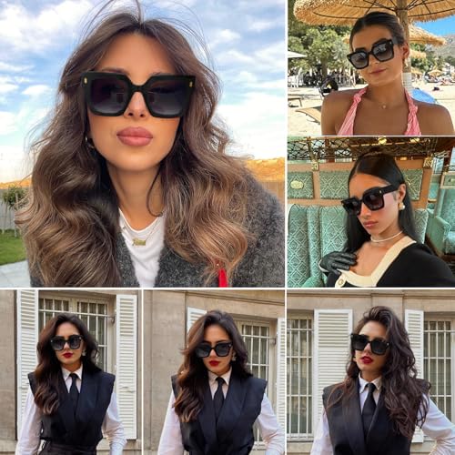 STORYCOAST Retro Square Sunglasses for Women Men Trendy Oversized Sunnies Big Shades2
