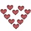 5 Pairs Heart Glitter-red