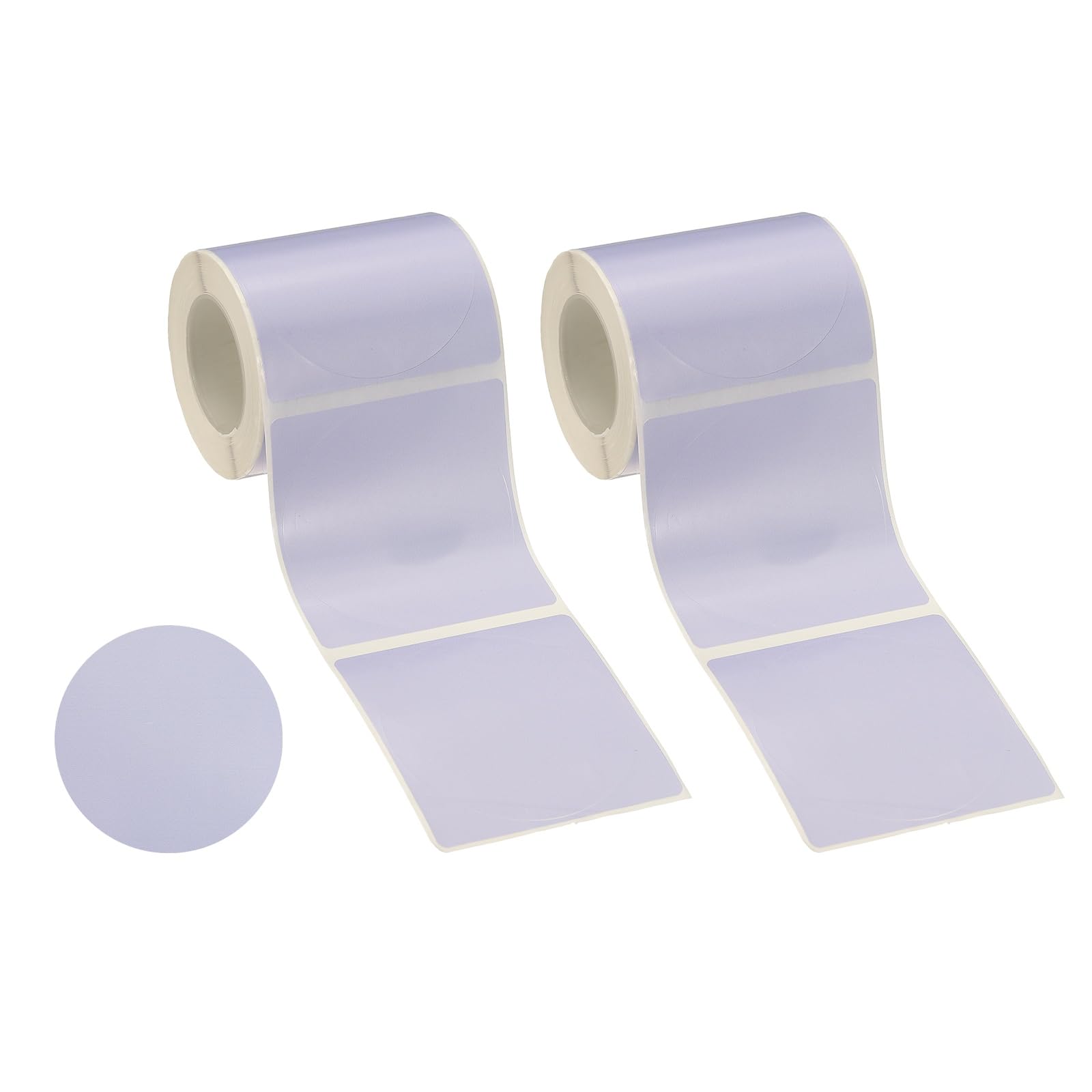 PATIKIL 280 Pcs Thermal Labels, 2x2 Round Thermal Printer Labels Stickers Self Adhesive Tags Paper 2 Rolls Small Waterproof for Printer Small Business Name Tag Barcode, Purple