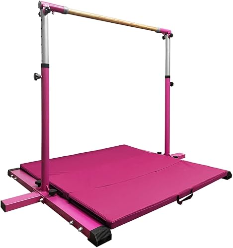 Kip Bar de gimnasia, barra horizontal para niños y niñas, altura ajustable de 3 a 5 pies, equipo de gimnasio en casa, ideal para entrenamiento en