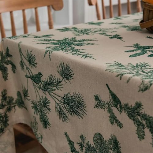 Nappe pour cheminée et table en coton lin vert 90x90 cm pour protéger et décorer - 5