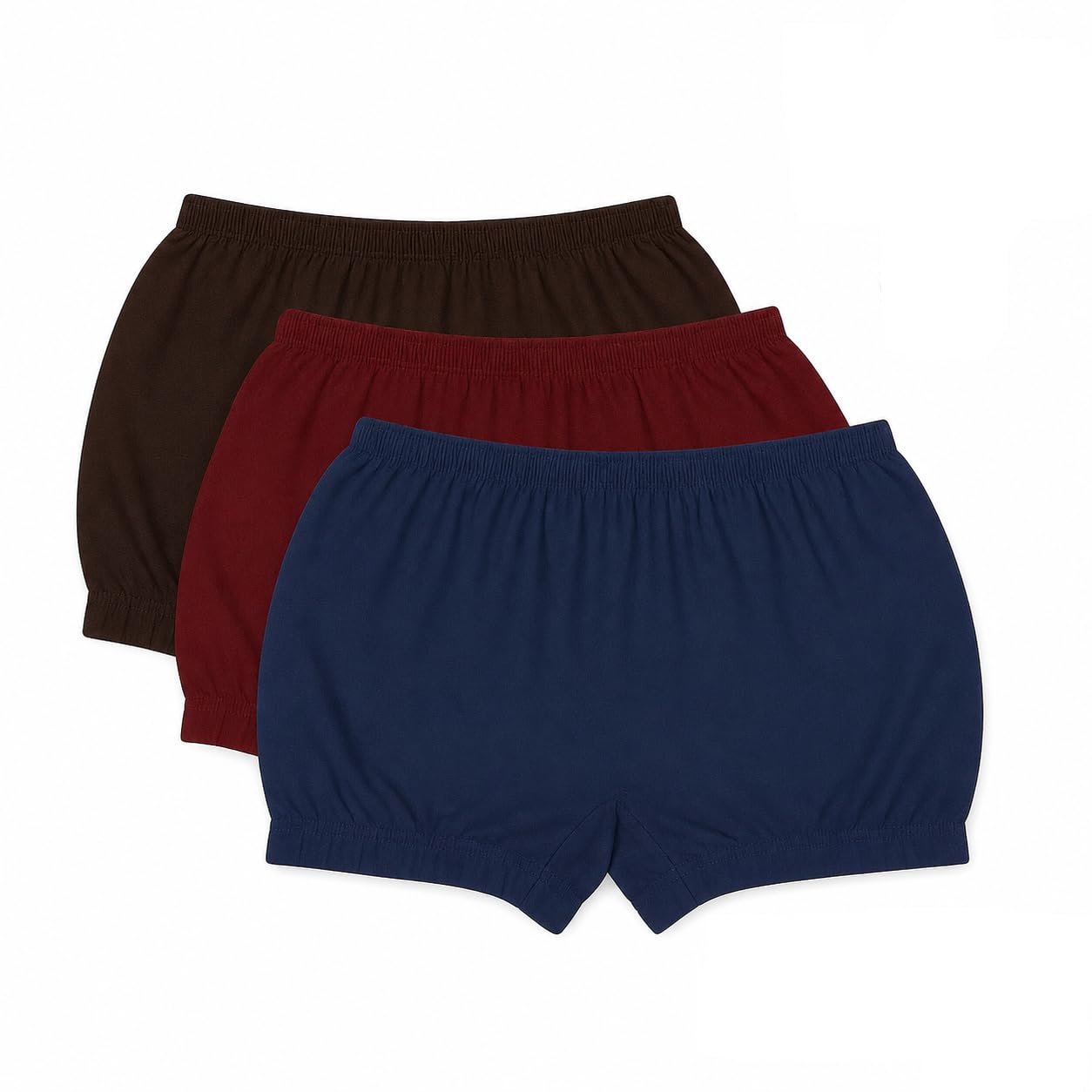 Maestro Nice Women's Cotton Bloomers Pack of 3 | Soft & Breathable Plain Innerwear Shorts | Elastic Waist Full Coverage Bloomer Panty for Women & Girls-picture-26