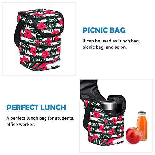 Bolsa de almuerzo pequeña para oficina con estampado floral 3