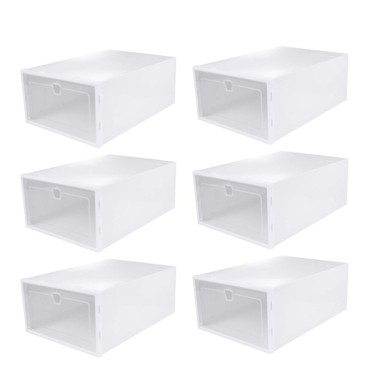 Cabilock Scatole Trasparenti Per Scarpe Impilabili in Plastica Organizer Salvaspazio Con Protezione Antipolvere Contenitore Rigido Per Scarpe Da Ginnastica Tacchi E Stivali Set Da 6