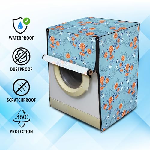 Image of Lithara Front Load Fully Automatic Washing Machine Cover for LG, Samsung, IFB, Whirlpool, Suitable for 7 kg & 7.5 KG - Waterproof, Dustproof Cover (Print-2)