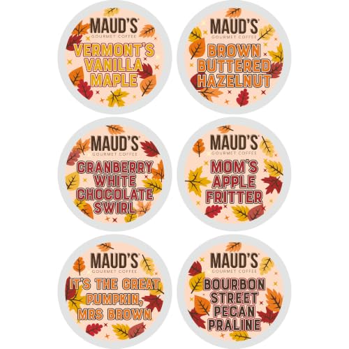 Image of Maud's Fall Flavored Coffee Pods Variety Pack, 24ct, 6 Assorted Flavors