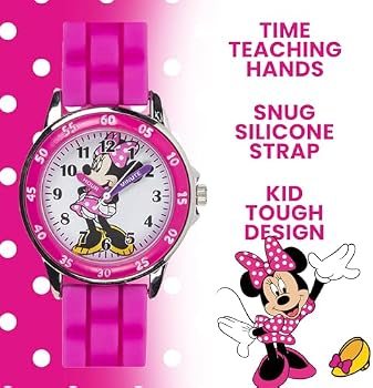 Minnie Mouse Kids' Analog Watch Clock by Accutime - Pink Bezel