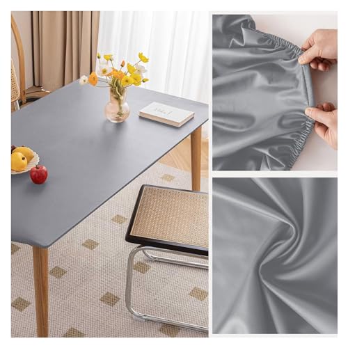 Kunstleder Tischdecke mit Elastischem Rand Rutschfest Leder...