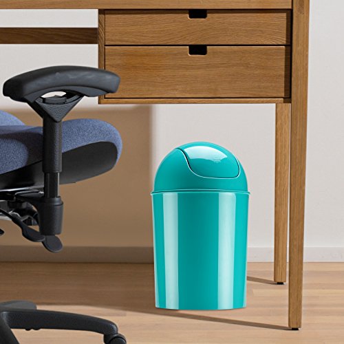 Umbra Mini Waste Can 5L with Swing Lid, Surf Blue - Image 2