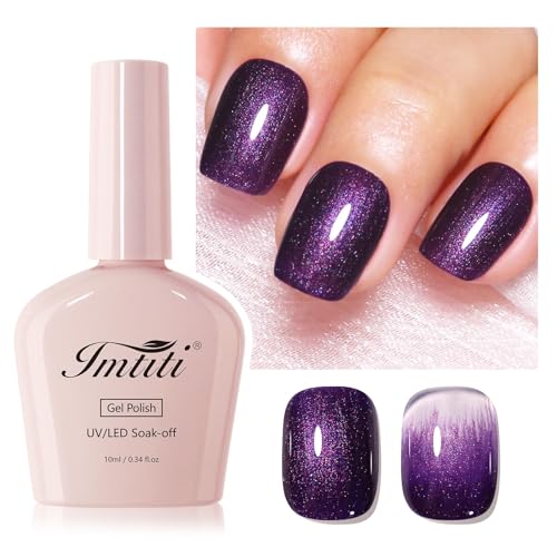 Glitter Gel Polish esmalte de uñas violeta oscuro brillo 10 ml miniatura 4