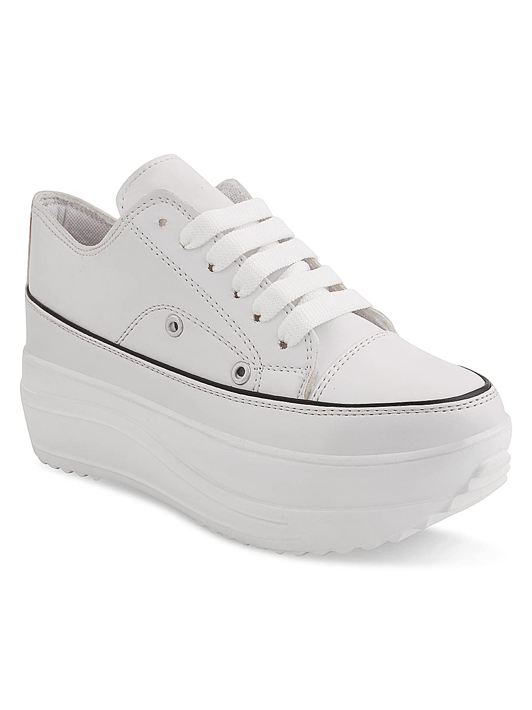 BEONZA Women White Stylish Casual Sneakers Shoes (B0C1TBP748) Amazon Price History, Amazon Price Tracker