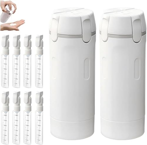 Miniatura 8 de Dispensador de viaje 4 en 1, botellas de viaje portátiles de 1.0 fl oz para artículos de tocador, a prueba de fugas, recipientes de tamaño de viaje