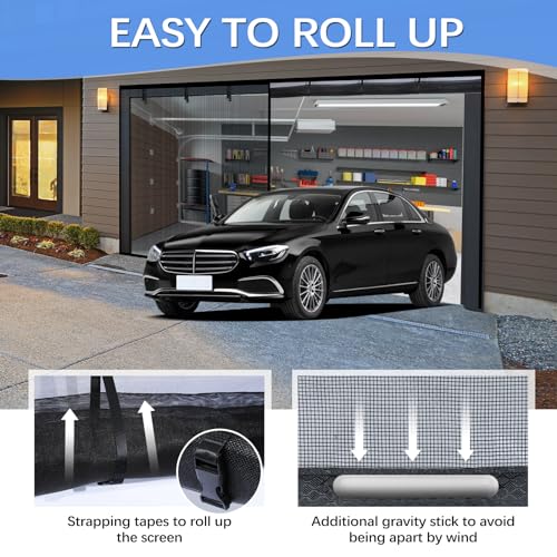 Moustiquaire de garage 2 voitures anti-insectes grand format 4.9x2.1m - 4