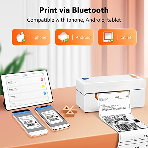 Bluetooth Thermal Label Printer, 4x6 Shipping Label Printer for Shipping Packages, Compatible with UPS, USPS, Ebay, Etsy, Amazon, Shopify Poshmark