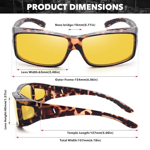 STORYCOAST Polarized Fit Over Glasses Sunglasses for Men Women Wrap Around Wear Over Sunglasses UV Protection2