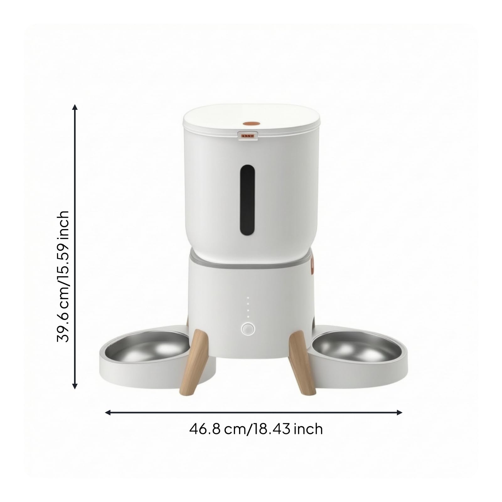 Mangiatoia Automatica con Due Ciotole in Acciaio Inox Mangiatoia con Ciotola Doppia Trasparente Alimentatore per, Casa, Appartamento