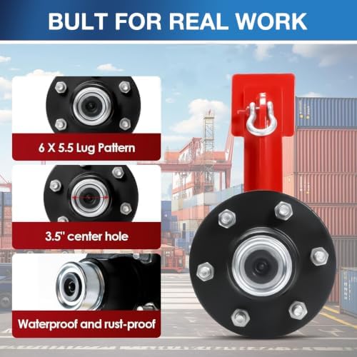 2 Pack 6-Lug Shipping Container Wheels Kit for 20-40 ft. Shipping Container — 사진 3